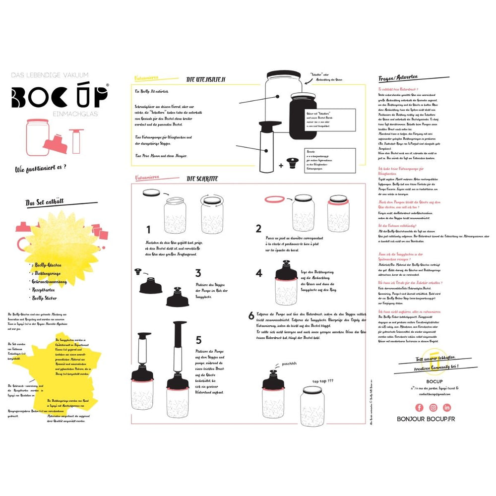 Vakuumierset für Glasgefäße BocUp + Pumpe